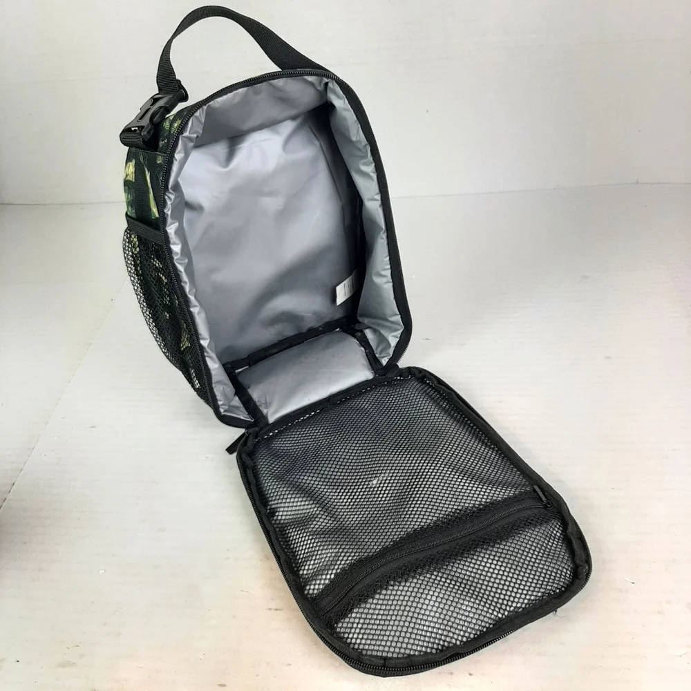 🛍Bass Fish Patriotic Camouflage Flag Insulated Zipper Lunch Bag Bottle Pocket